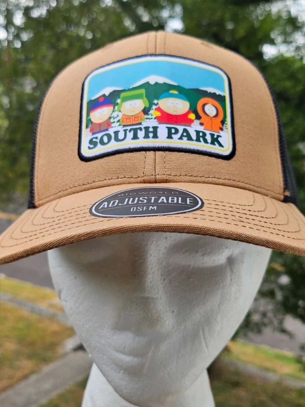 South Park Men Trucker Hat Sport Tan/Black Cap Hat One Size Fit Most New W/ Tag